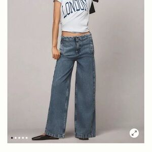 Pilcro Pull-On High-Rise Wide-Leg
Track Jeans | Anthropologie denim drawstring